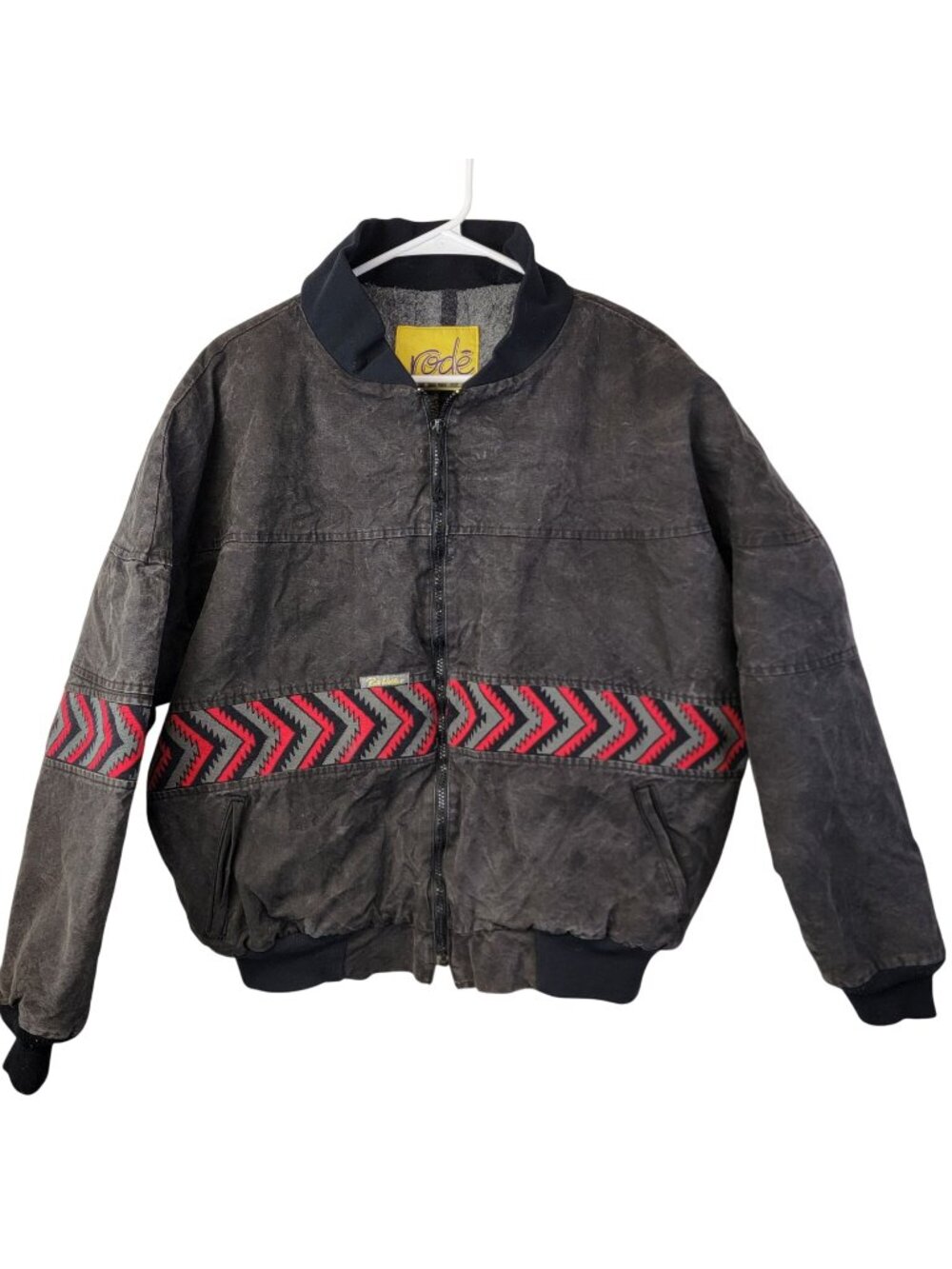 Rode Walker Vintage 90s Blanket Lined Western Jacket Men XL Red Black Outdoors A
